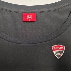 Ducati Corse Women’s XL Black White Performance Tee Shirt Logo Motorsport